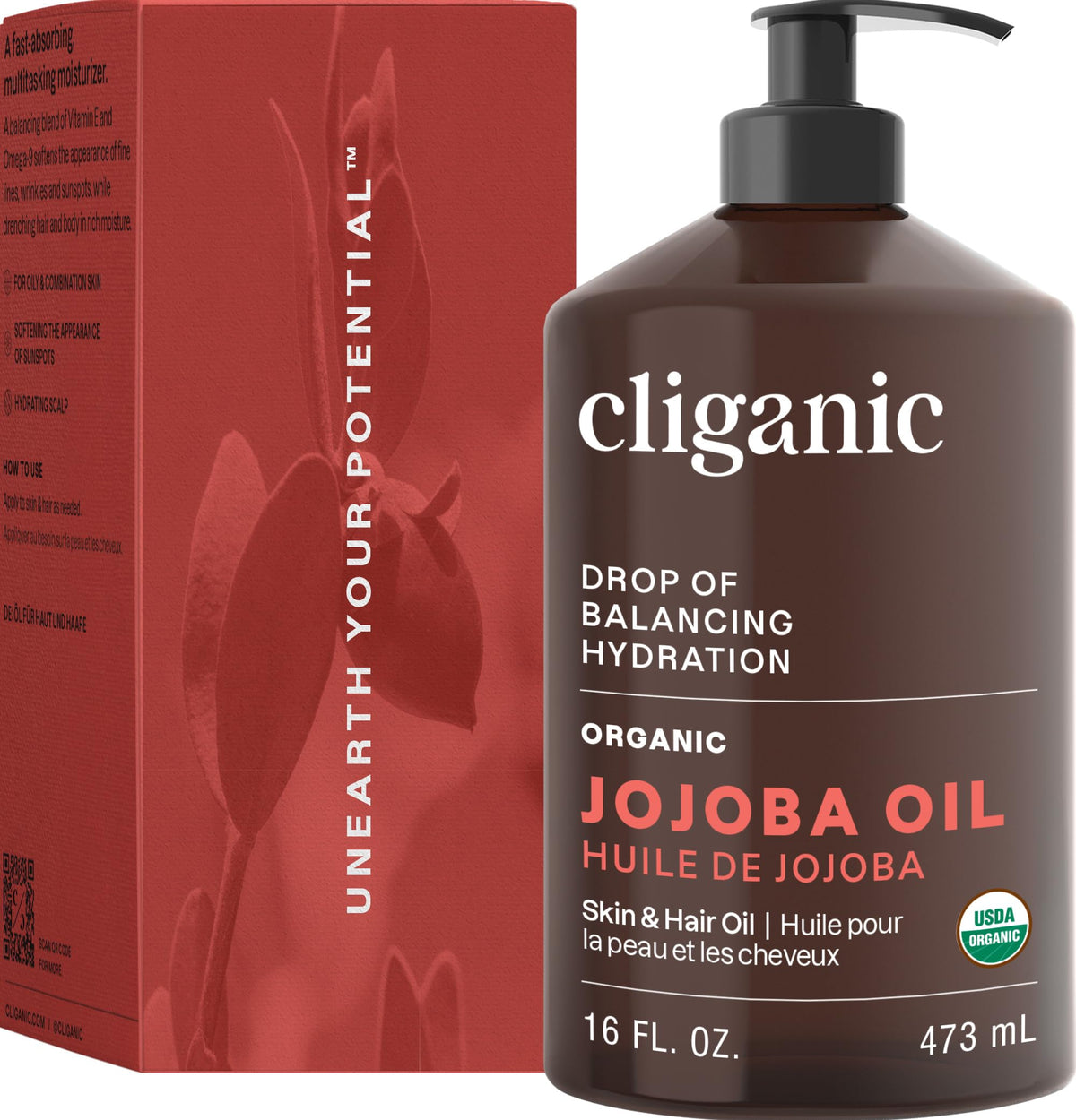 Cliganic Organic Jojoba Oil with natural ingredients