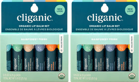 Cliganic Organic Lip Balm Set 12 tubes in assorted flavours