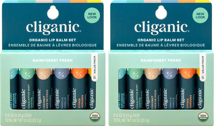 Cliganic Organic Lip Balm Set 12 tubes in assorted flavours