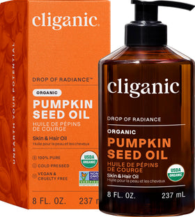 Cliganic Organic Pumpkin Seed Oil 281g front view with pump