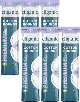 Cliganic Premium Cotton Rounds 600 count packaging front view