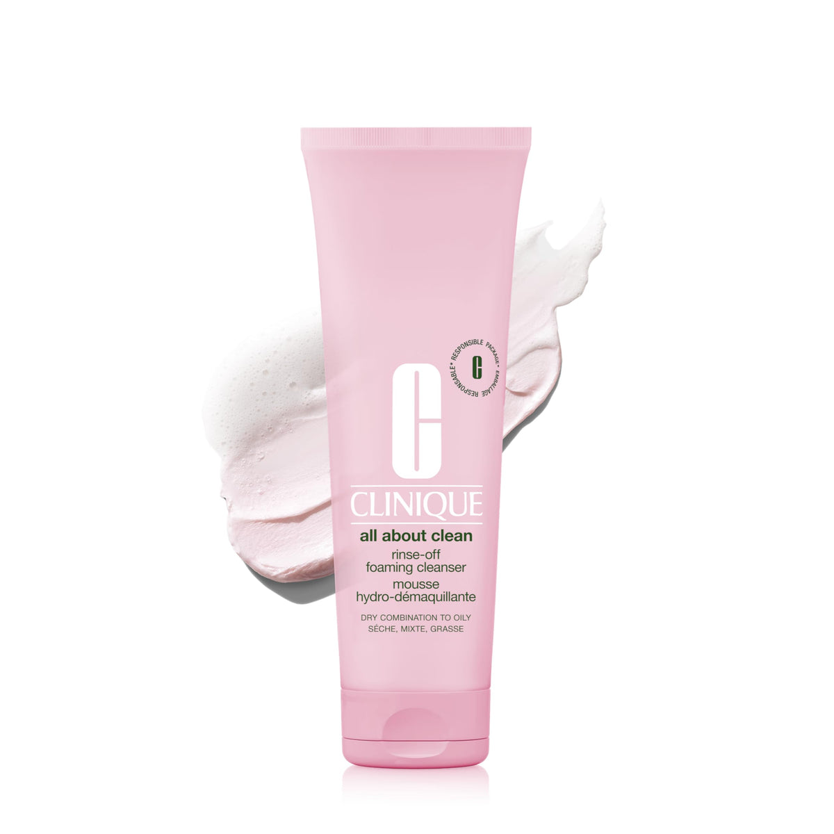 Clinique All About Clean Foaming Face Wash front view in packaging