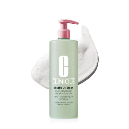 Clinique All About Clean Liquid Facial Soap 13.5 Fl Oz front view