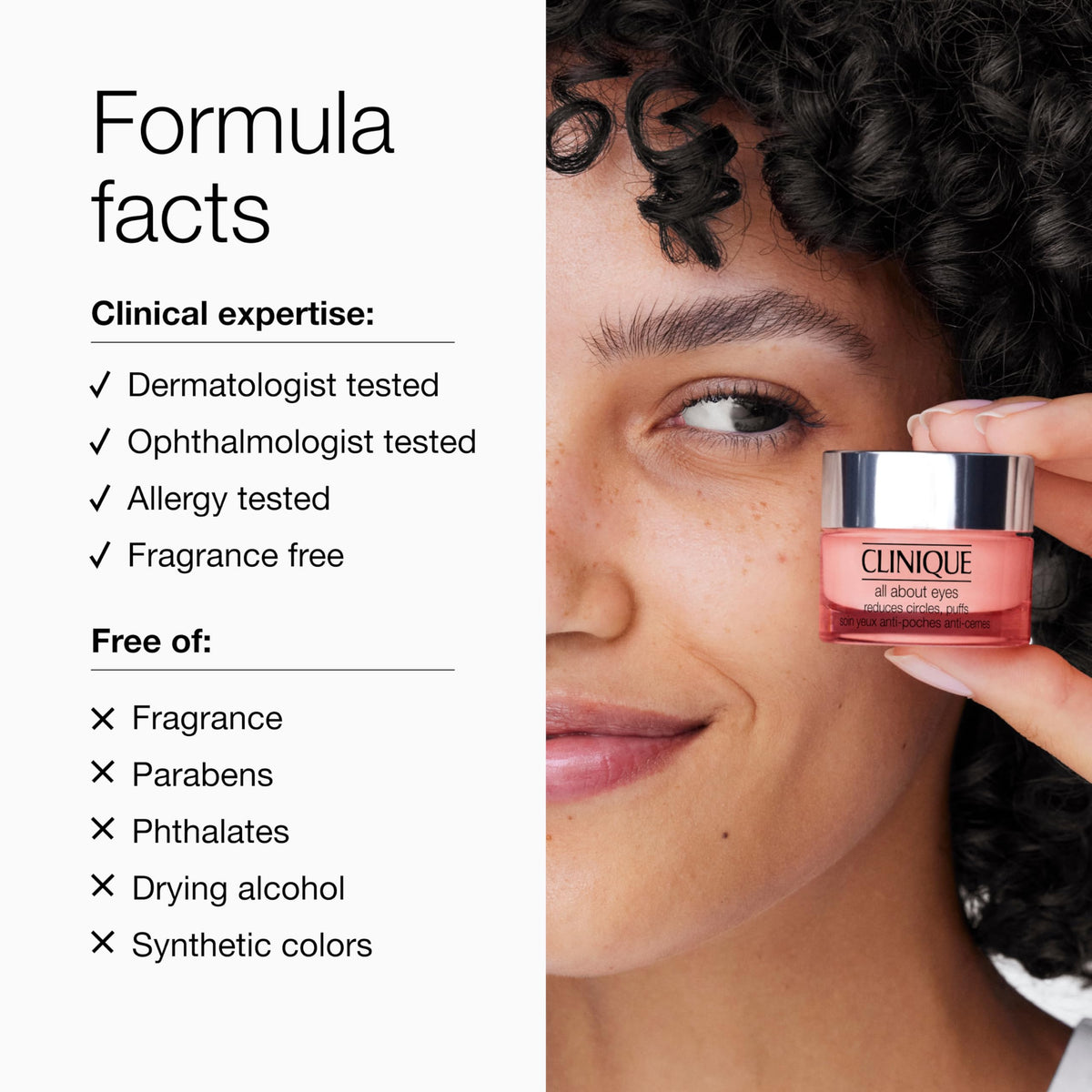 Clinique All About Eyes Lightweight Eye Cream on a model's face