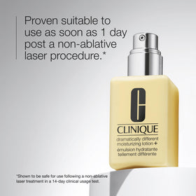 Clinique Dramatically Different Moisturizing Lotion+ with textured background