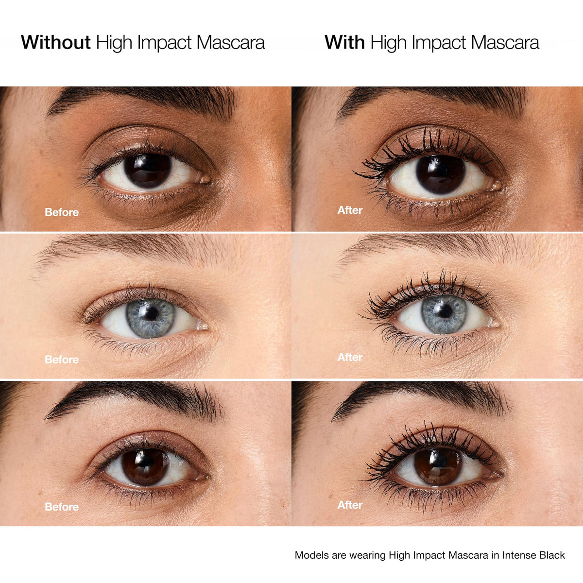 Clinique High Impact Mascara wand close-up showing soft fiber brush