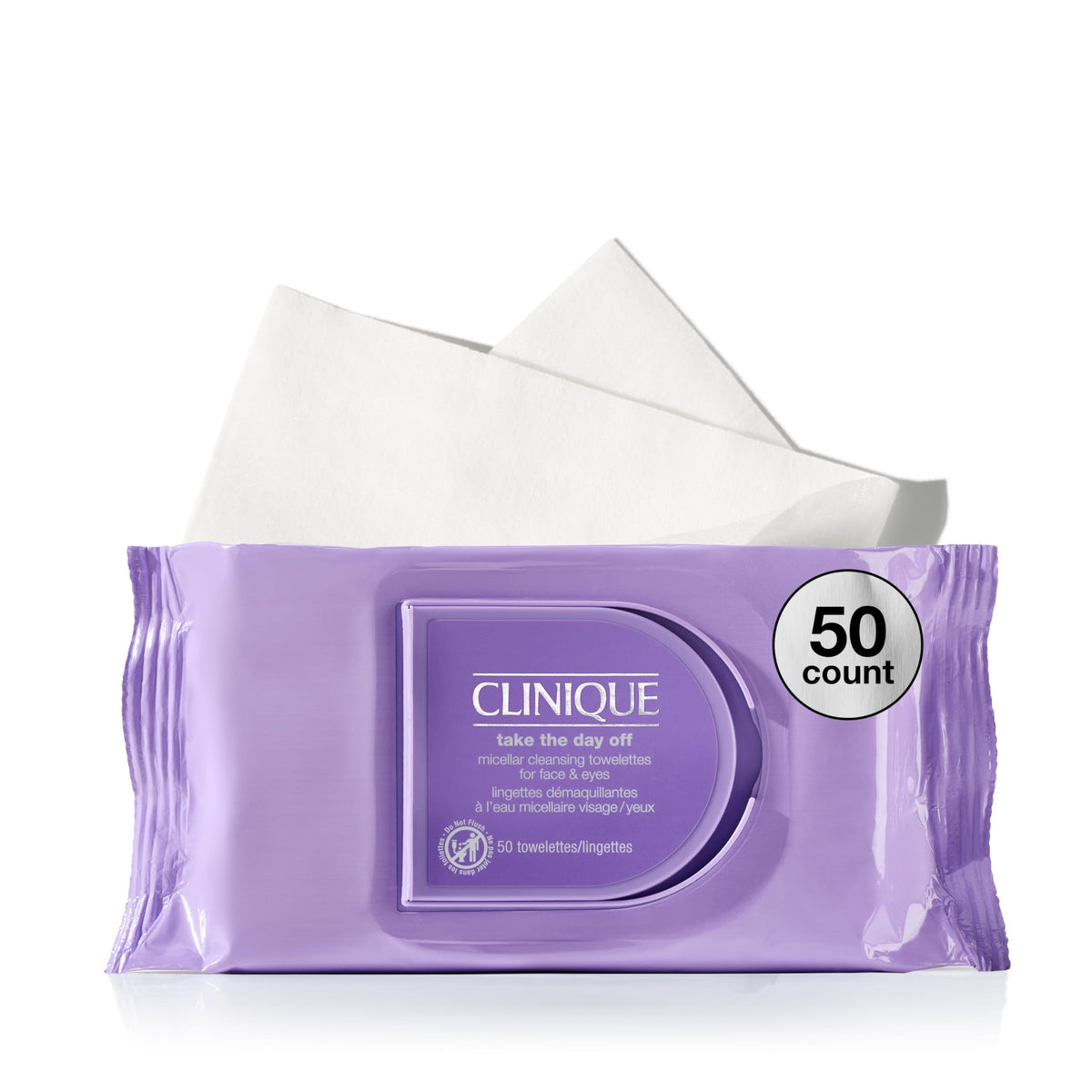 Clinique Micellar Cleansing Makeup Remover Wipes front view