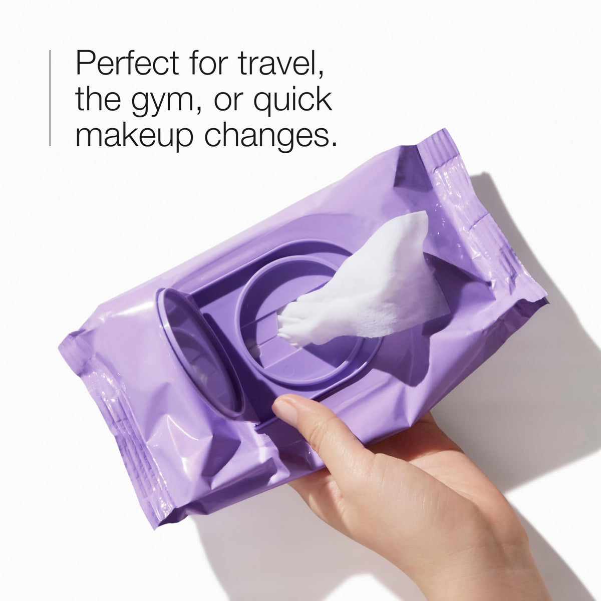 Clinique Micellar Cleansing Wipes in a travel bag