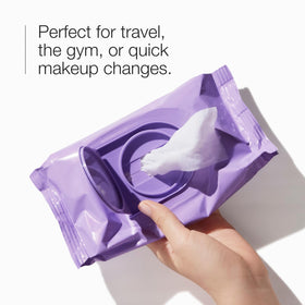 Clinique Micellar Cleansing Wipes in a travel bag