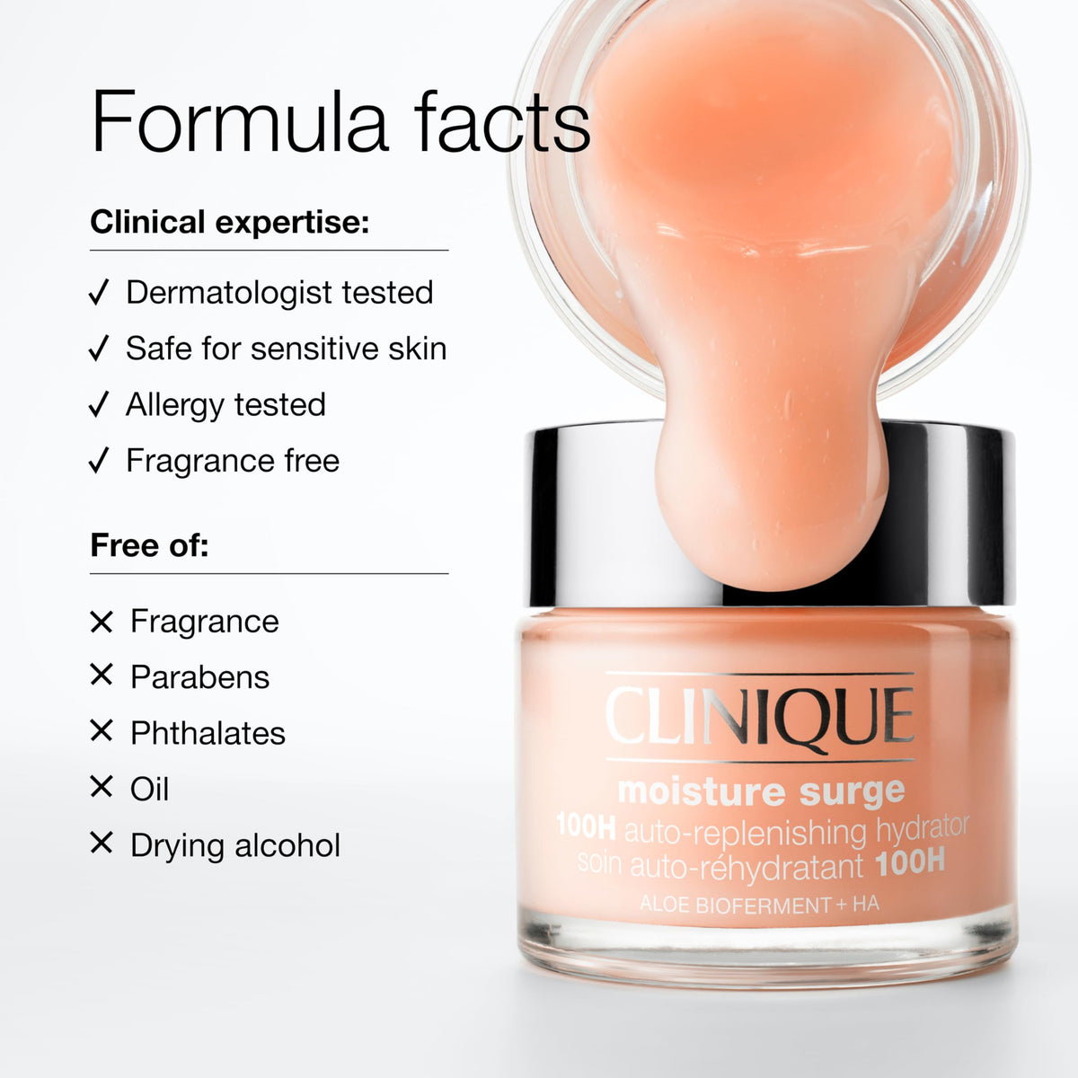 Clinique Moisture Surge 100H Hydrator applied on skin
