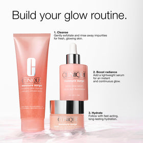 Clinique Moisture Surge Exfoliating Glow Cleanser in bathroom setting