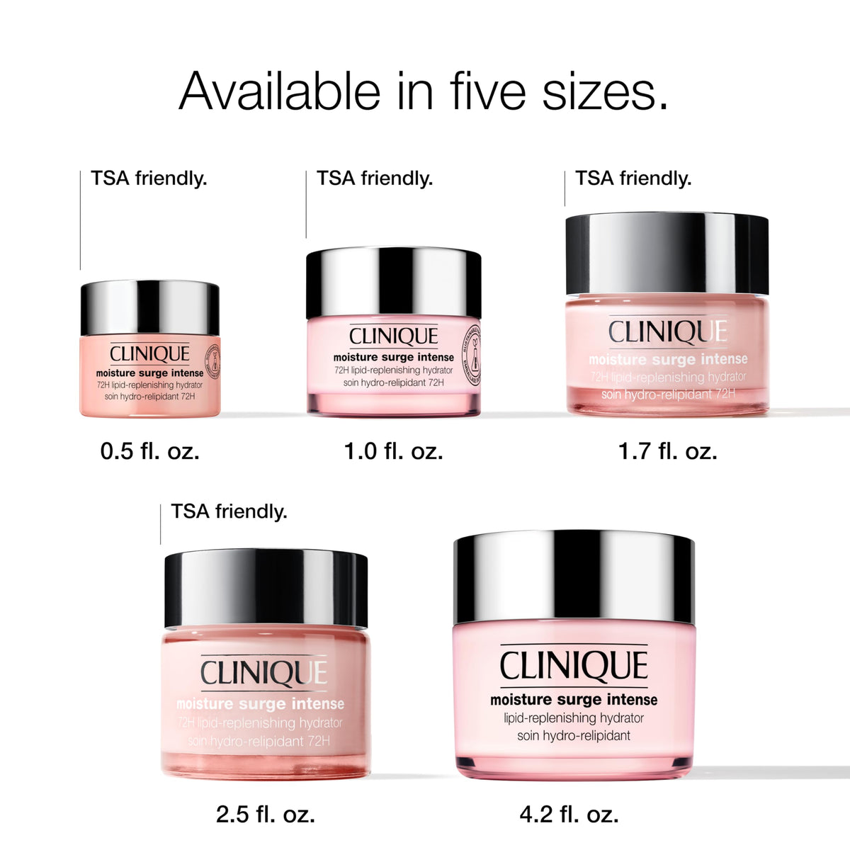 Clinique Moisture Surge Intense 72H Hydrator 1.7 Fl Oz size comparison
