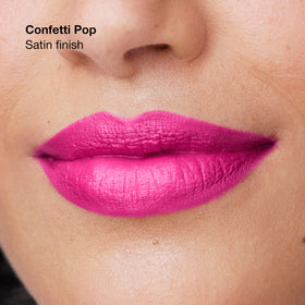 Clinique Pop Longwear Lipstick Confetti Pop swatch on skin