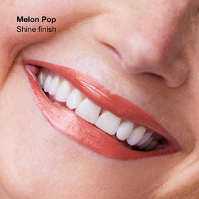 Clinique Pop Longwear Lipstick Melon Pop swatch on skin