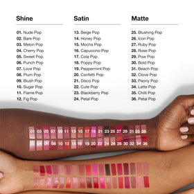 Clinique Pop Longwear Lipstick packaging, side view