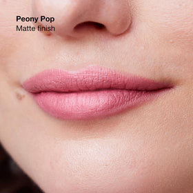 Clinique Pop Longwear Lipstick Peony Pop with packaging