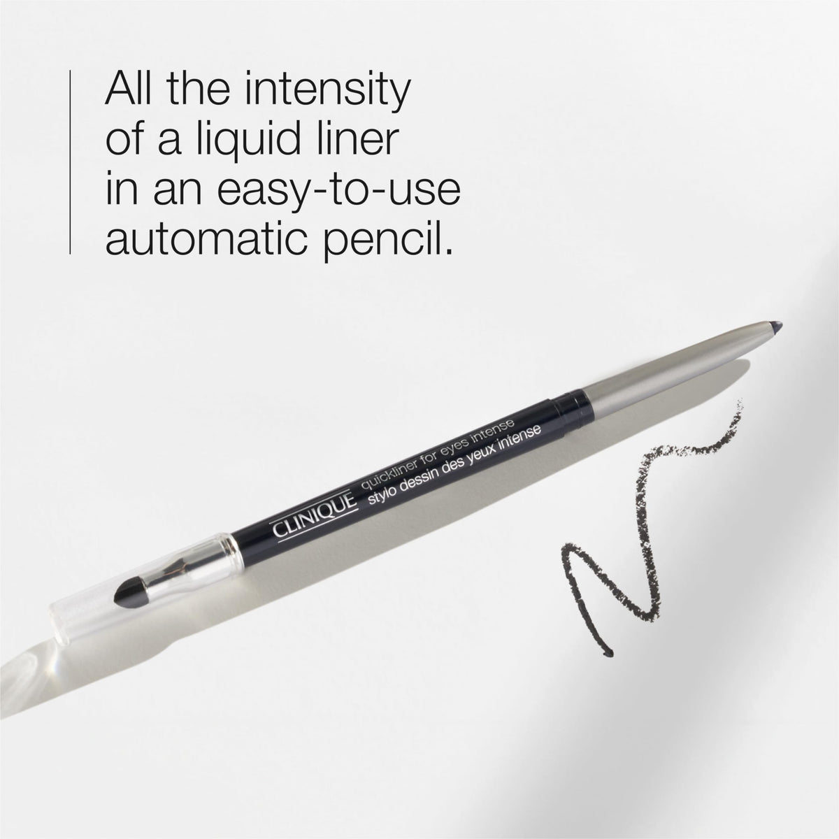 Clinique Quickliner For Eyes Intense Eyeliner Pencil side view showing automatic design