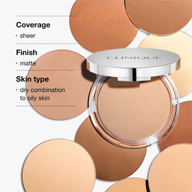 Clinique Stay-Matte Sheer Pressed Powder showing ultra-sheer texture