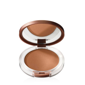 Clinique True Bronze Pressed Powder Bronzer front view with compact open