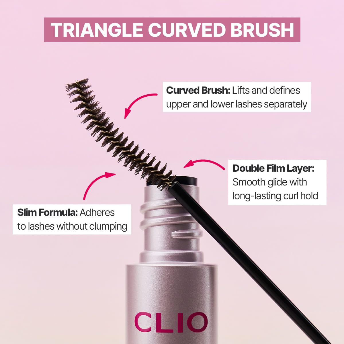 CLIO Kill Lash Mascara applied on lashes for subtle definition