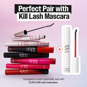 CLIO Kill Lash Mascara Remover with waterproof mascara comparison