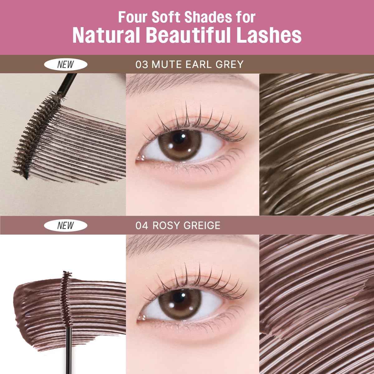 CLIO mascara swatch on skin showing colour