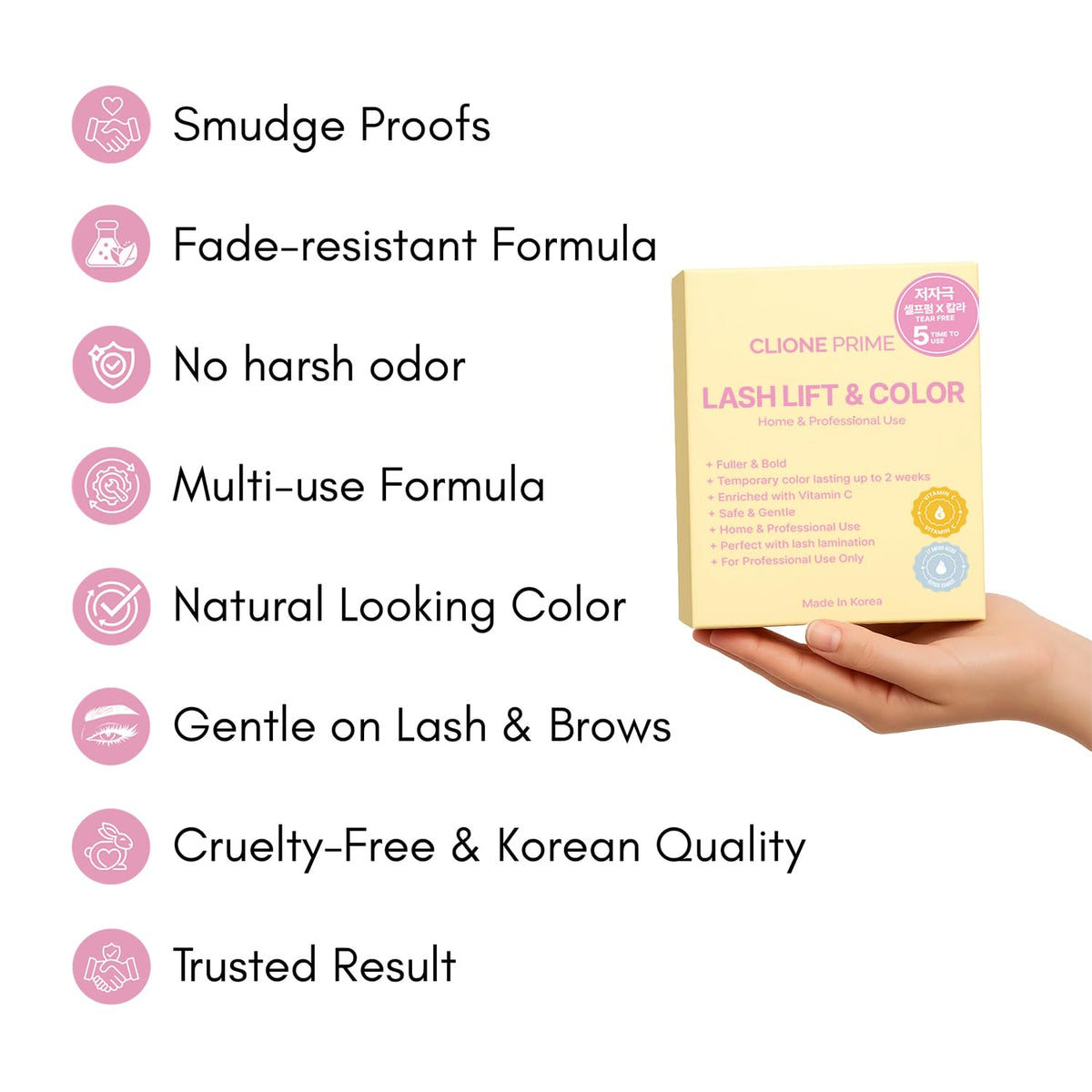CLIONE Eye Lash Lift and Color Kit brow lamination process