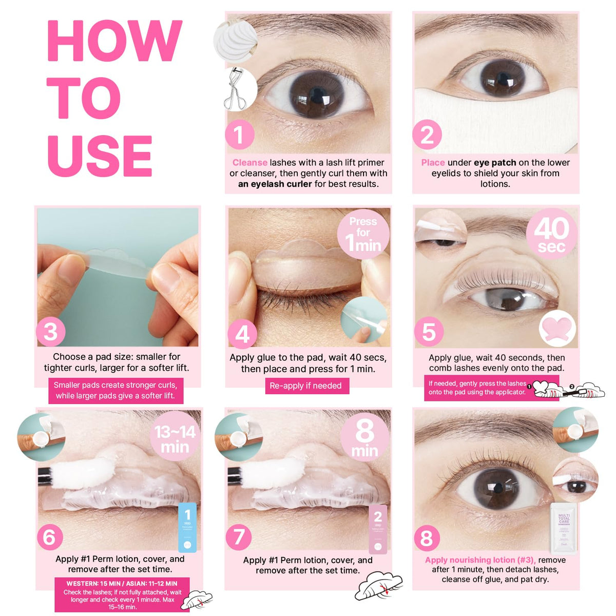 CLIONE Eye Lash Lift and Color Kit user applying product