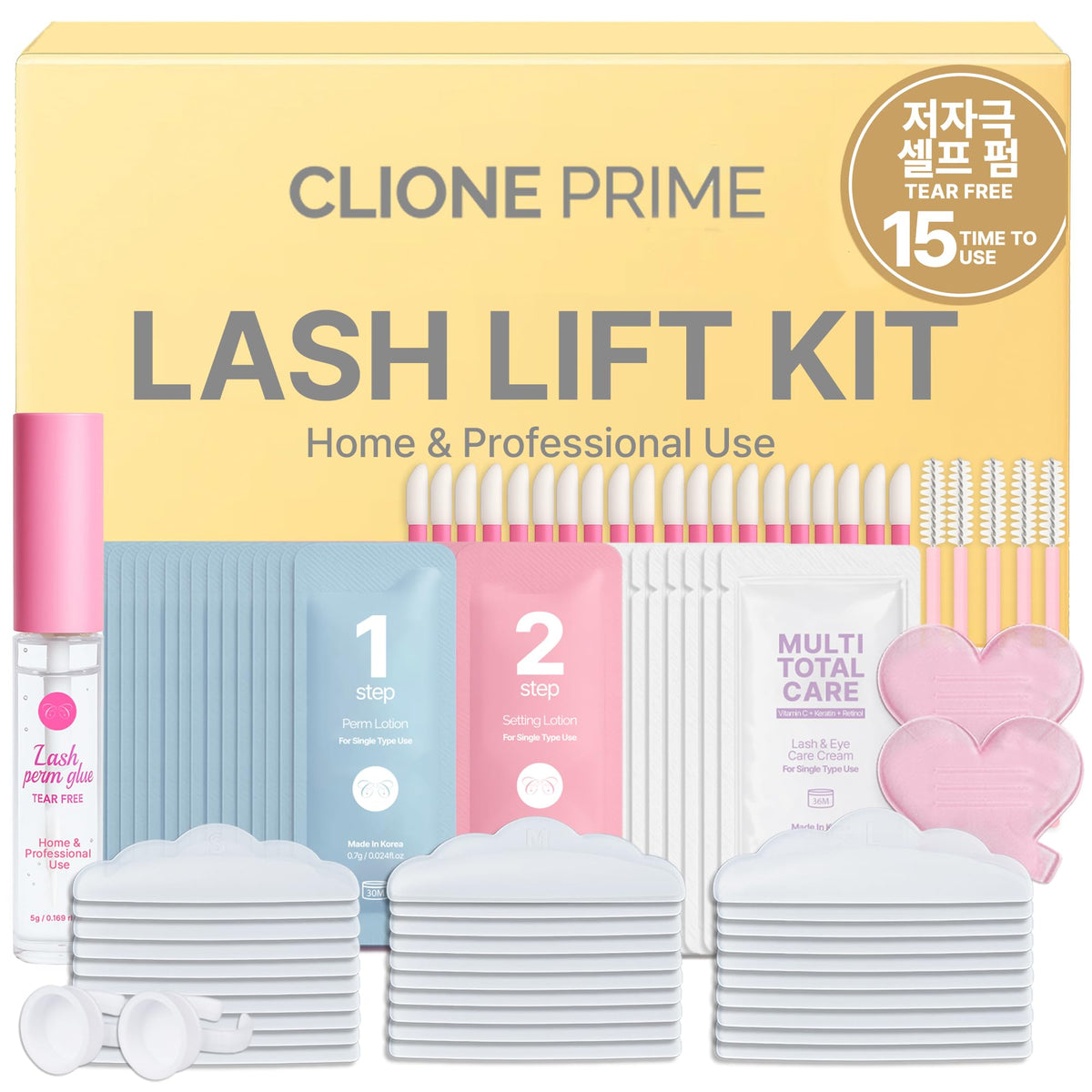 CLIONE Korean Lash Lift Kit front view with packaging