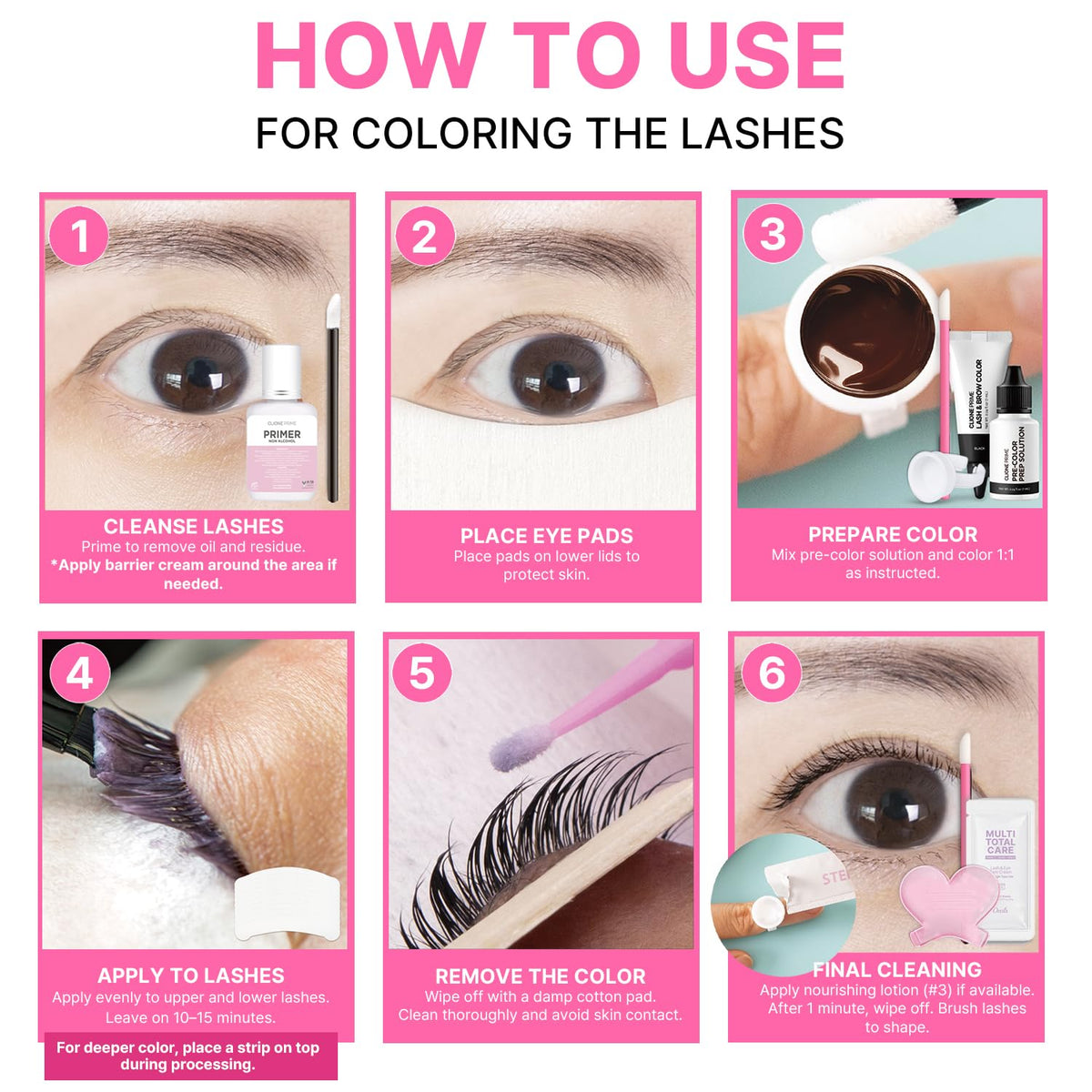 CLIONE Lash Lift and Color Kit showing results on brows