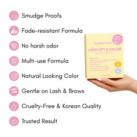 CLIONE Lash Lift and Color Kit with mixed formula in bowl