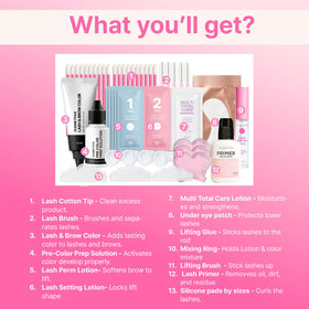 CLIONE Lash Lift and Color Kit with tools and accessories