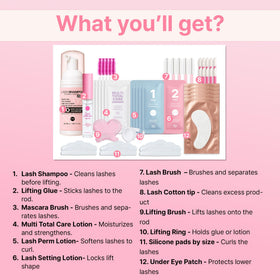 CLIONE lash lift kit with all components displayed