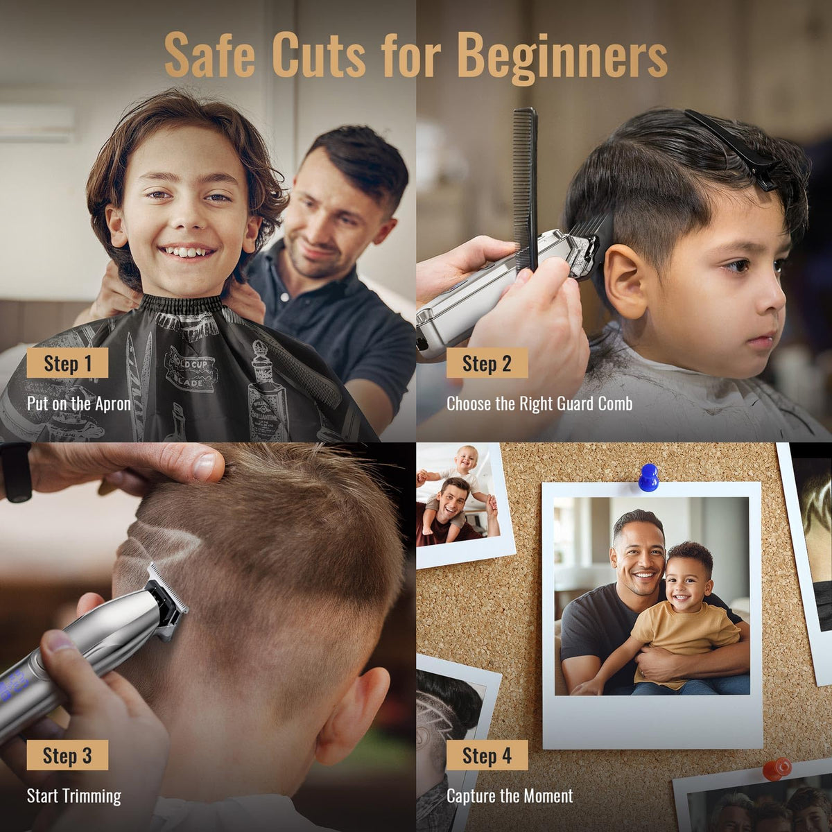 Clipper guide combs and accessories included