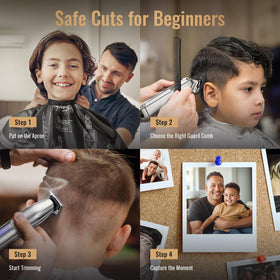 Clipper guide combs and accessories included