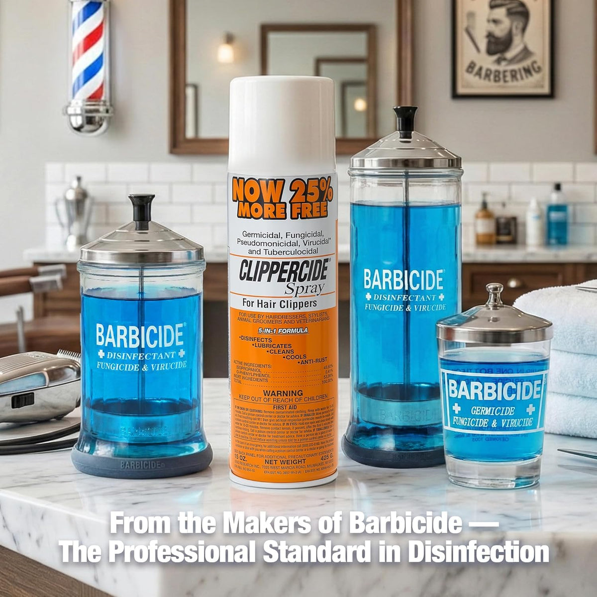 CLIPPERCIDE 5-in-1 Clipper Disinfectant Spray 15oz packaging