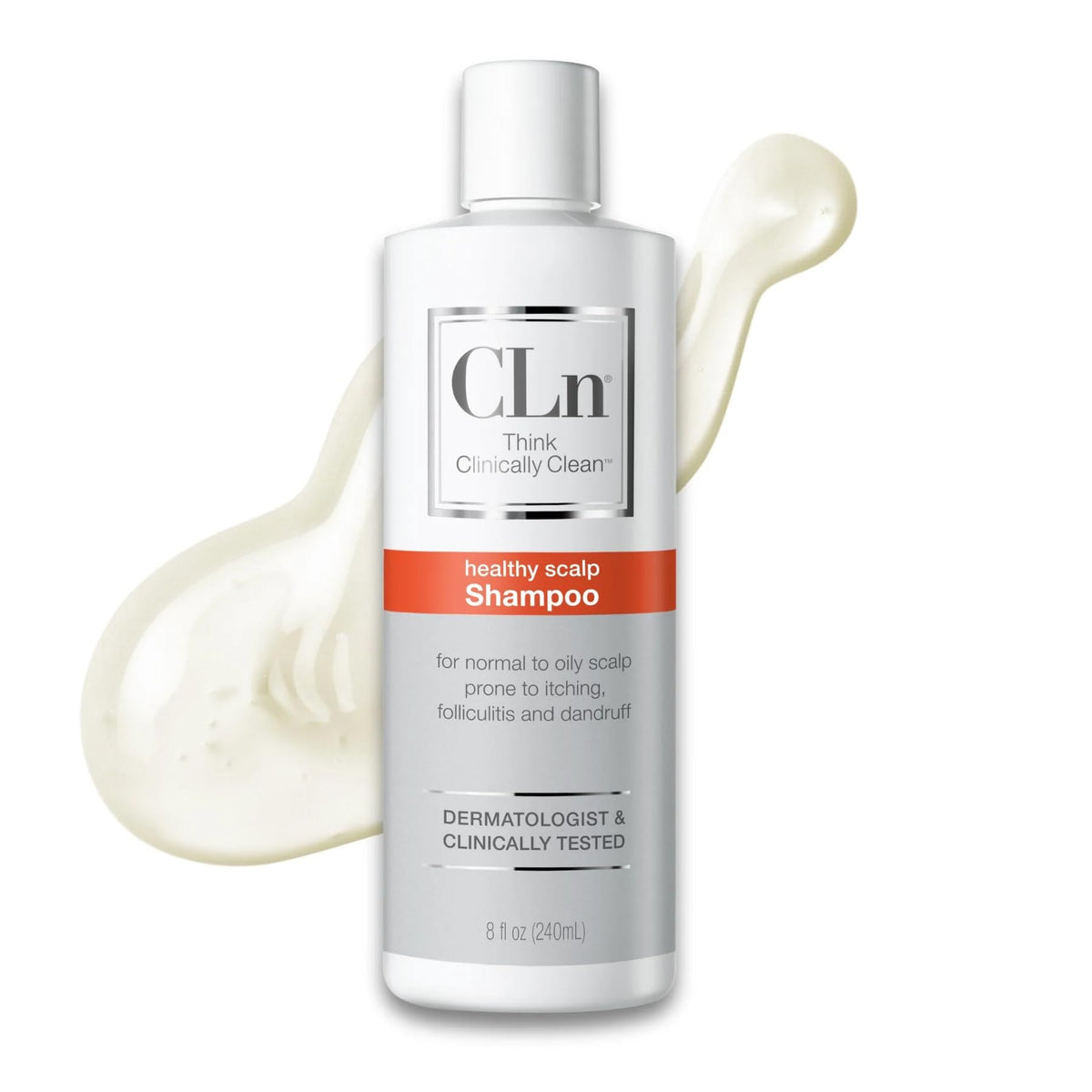 CLn Shampoo 8 fl oz front view with clear label