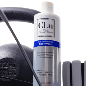 CLn SportWash 12 fl oz bottle close-up with label