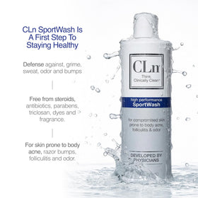 CLn SportWash 12 fl oz bottle with shower scene