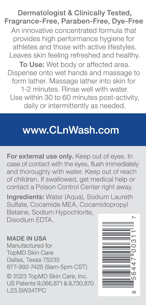 CLn SportWash 3.4 fl oz bottle side view