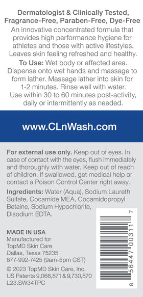 CLn SportWash 3.4 fl oz bottle side view