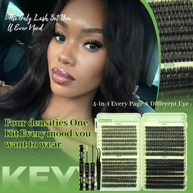 Close-up of 0.03mm fluffy lash fibers from KEYYOU