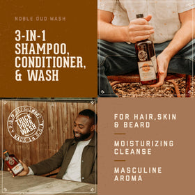 Close-up of 18.21 Man Made Noble Oud 3-in-1 Wash bottle