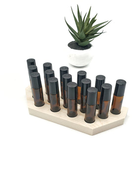 close-up of 21 mm holes in roller ball bottle display
