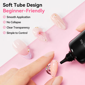 Close-up of 3D flower design using Makartt 3D Nail Gel