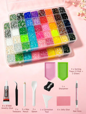 Close-up of 3mm jelly resin rhinestones in various colours