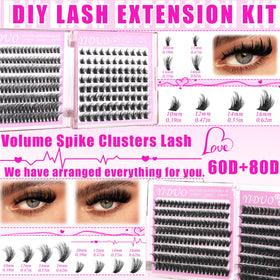 Close-up of 40D lash clusters in YIDUO kit