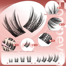 Close-up of 5-6mm bottom lash clusters