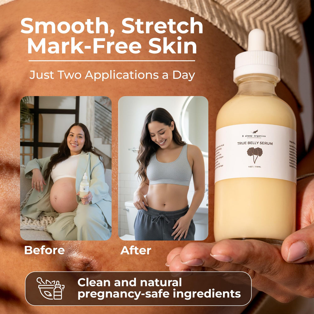 Close-up of 8 Sheep True Belly Serum texture