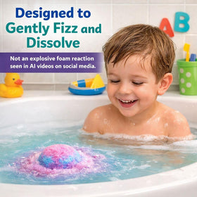 Close-up of a bath bomb fizzing in water